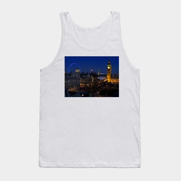 London eye and Big Ben by night, London, England Tank Top by GrahamCSmith